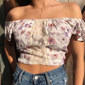Off the shoulder tie-back top